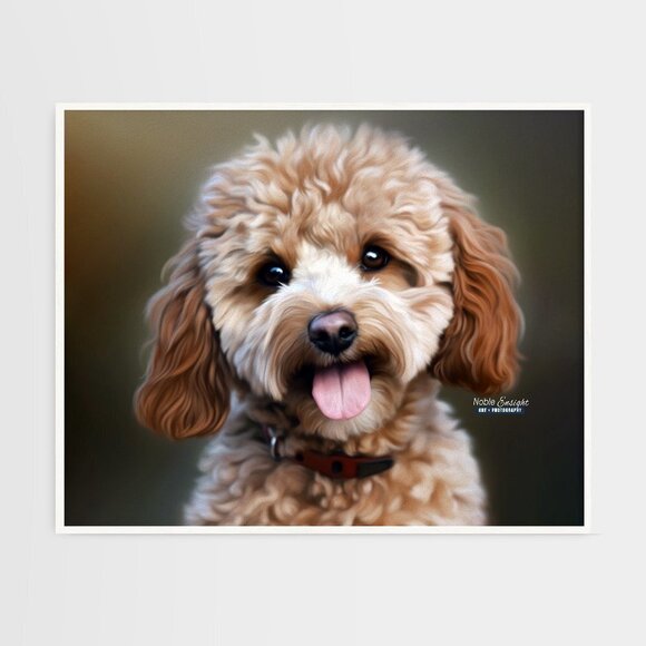 16x20 Goldendoodle Puppy Dog Best Friend Watercolor Oil Painting Art Poster‎ - Picture 3 of 4